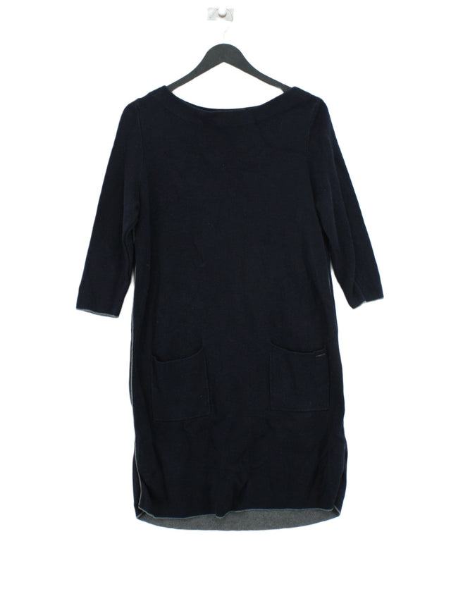 S.Oliver Women's Midi Dress UK 10 Blue Cotton with Lyocell Modal