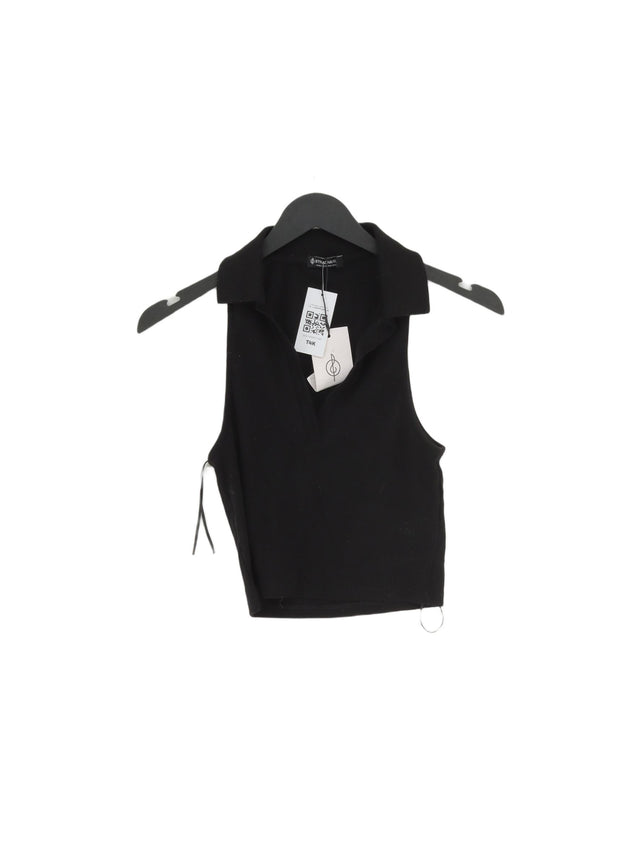 Stradivarius Women's T-Shirt S Black Cotton with Elastane