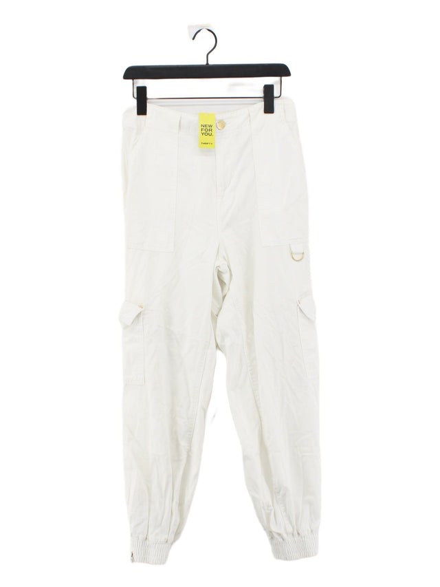 River Island Women's Trousers UK 14 White 100% Cotton