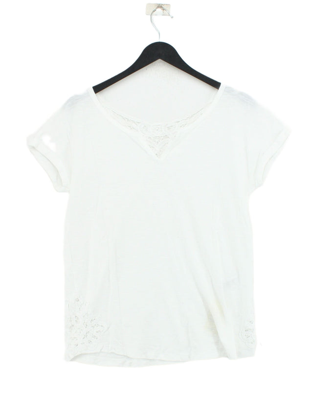 Next Women's Top UK 10 White 100% Cotton