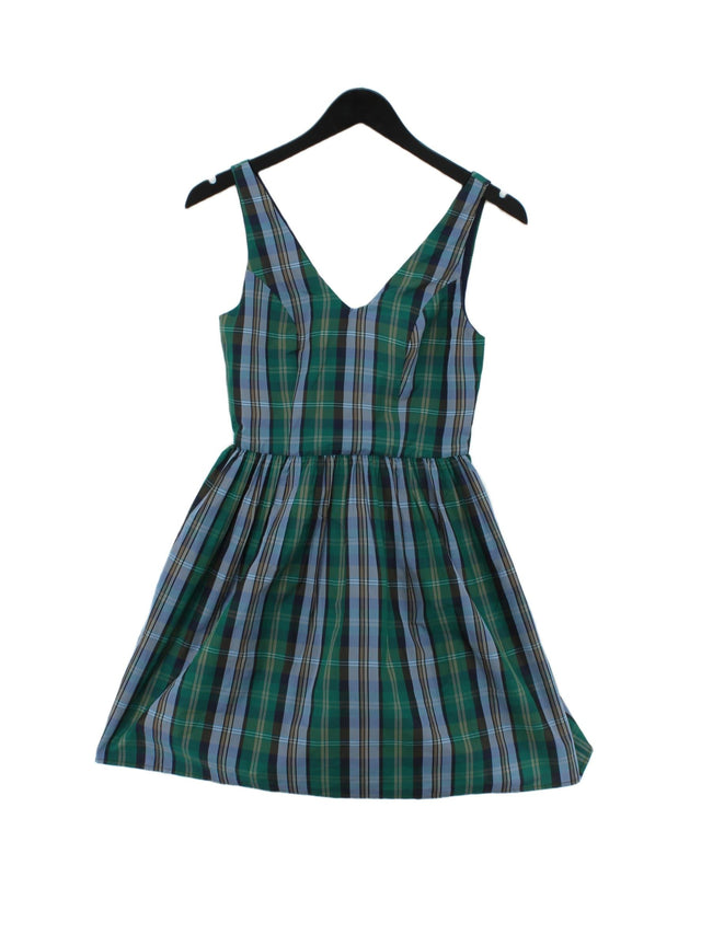 Jack Wills Women's Midi Dress UK 8 Green 100% Cotton