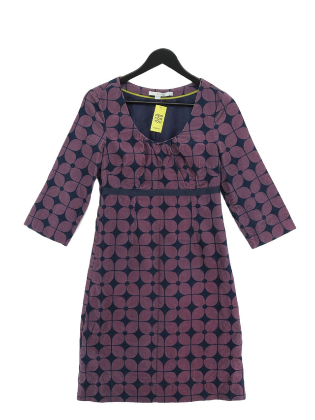 Boden Women's Midi Dress UK 8 Purple Cotton with Polyester