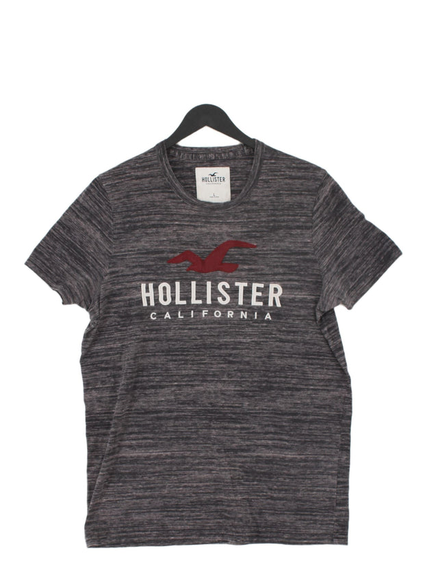 Hollister Women's T-Shirt L Grey 100% Cotton