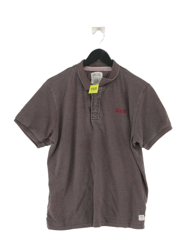 SoulCal&Co Men's Polo XL Brown Cotton with Polyester