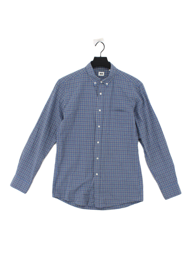 Uniqlo Men's Shirt S Blue 100% Cotton