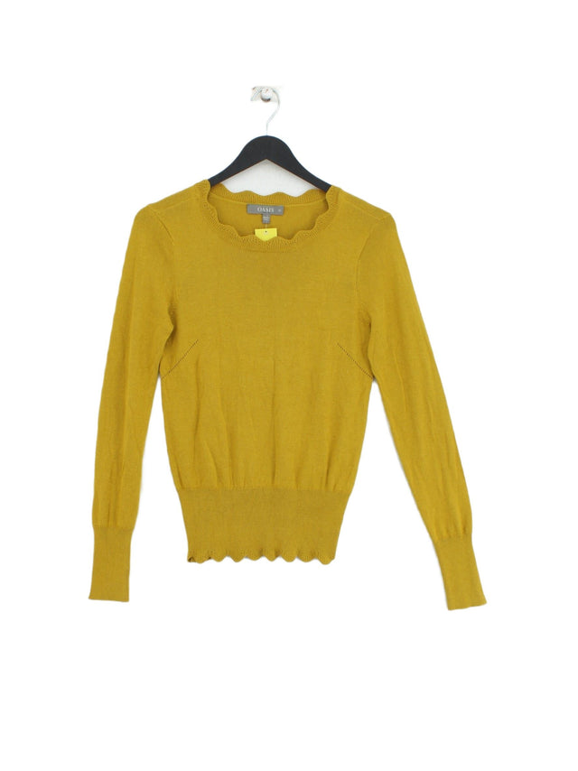 Oasis Women's Jumper XS Yellow Viscose with Cotton