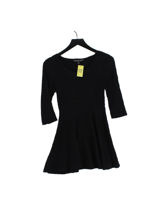 Topshop Women's Mini Dress UK 8 Black 100% Cotton