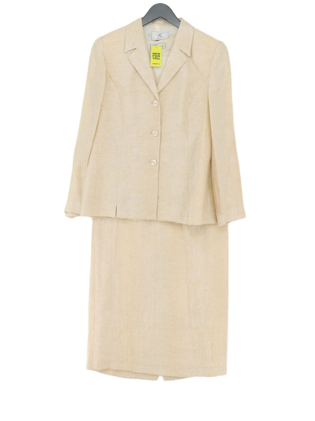 Gold By Michael H Women's Two Piece Suit UK 12 Cream Polyamide with Linen, Other