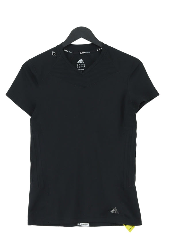 Adidas Women's T-Shirt UK 12 Black 100% Polyester