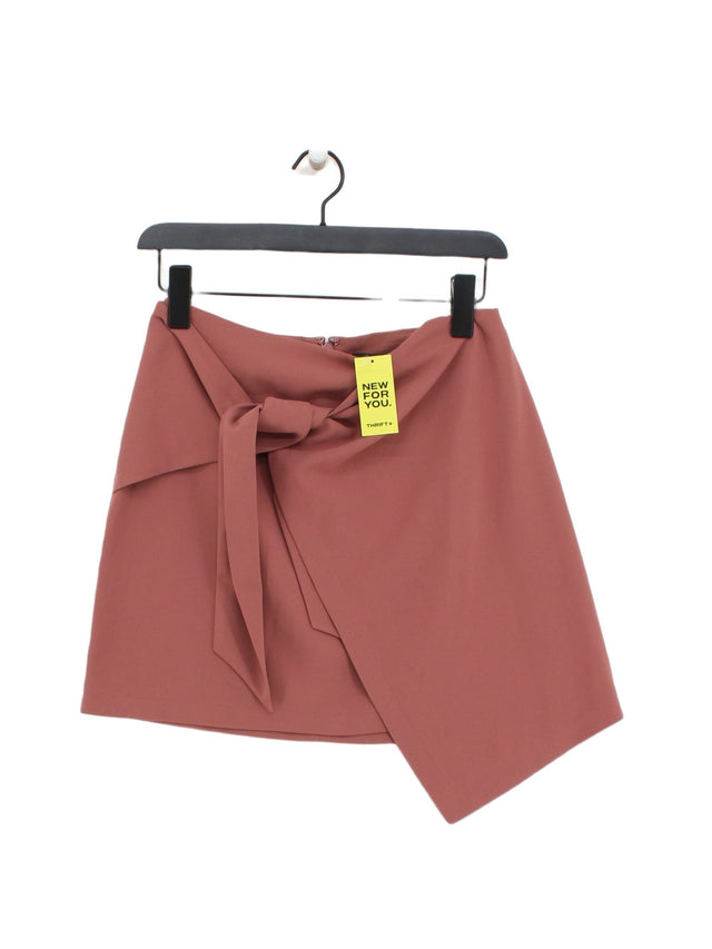 Topshop Women's Midi Skirt UK 8 Pink 100% Polyester