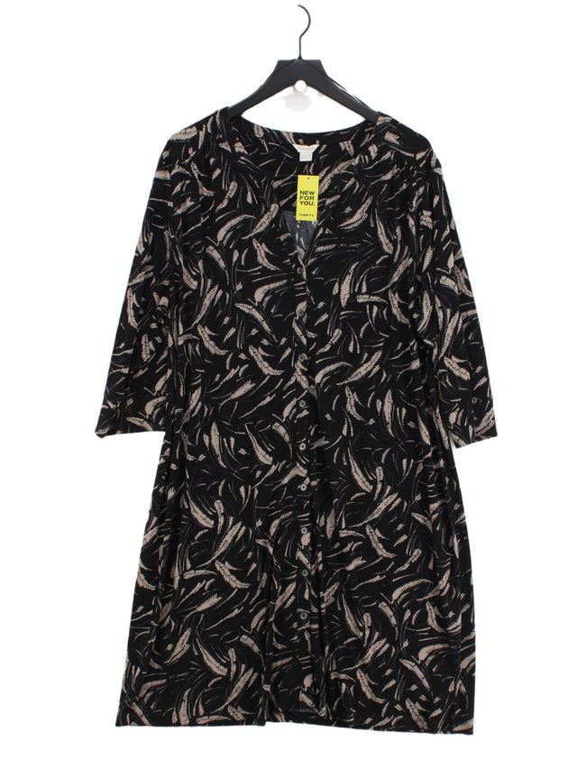 Monsoon Women's Midi Dress UK 22 Black Polyester with Elastane
