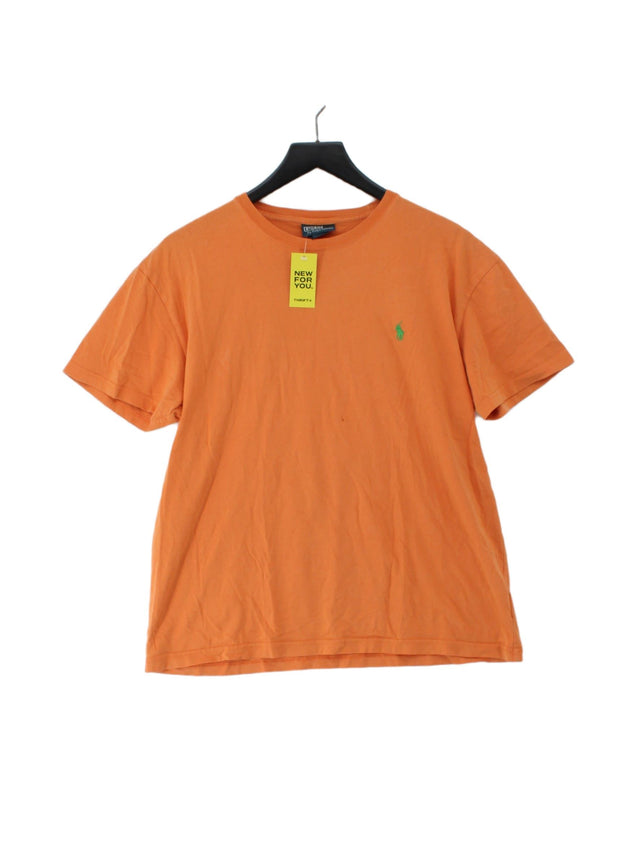 Ralph Lauren Men's T-Shirt M Orange 100% Cotton