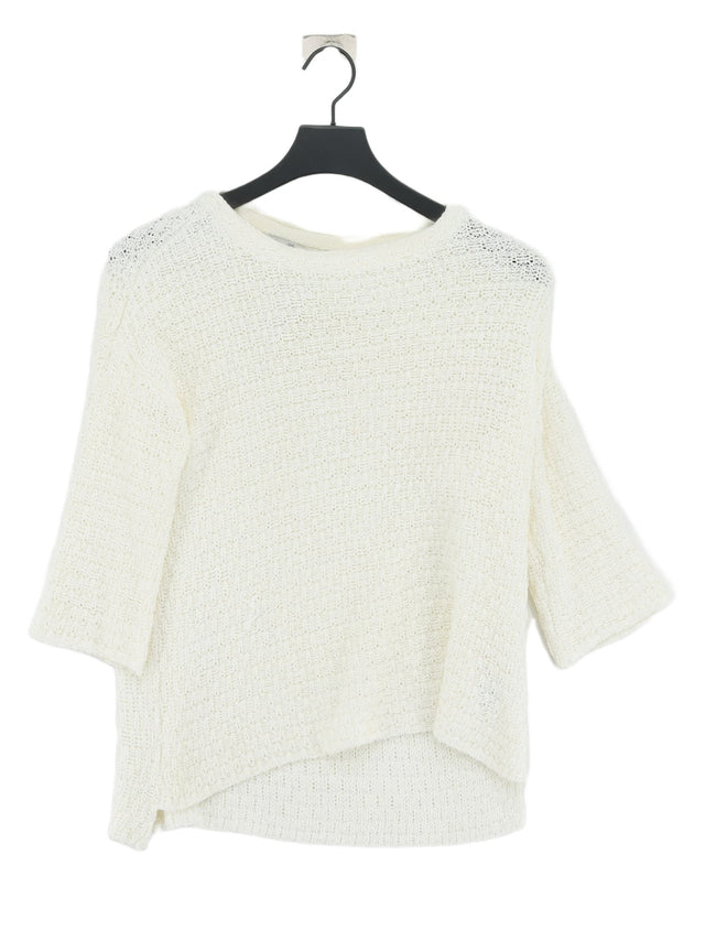 Zara Knitwear Women's Jumper S Cream 100% Acrylic