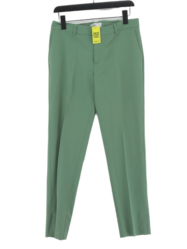 MNG Women's Suit Trousers UK 12 Green Polyester with Elastane, Viscose