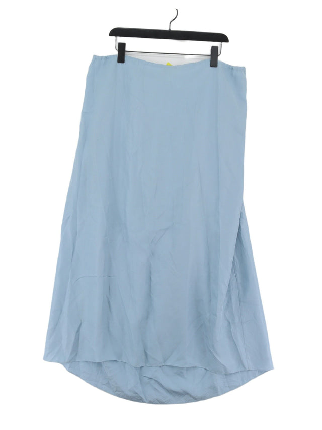 DKNY Women's Maxi Skirt W 40 in Blue 100% Silk