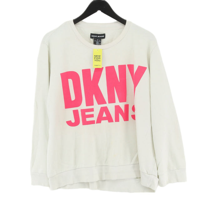 DKNY Women's Hoodie XL Cream 100% Cotton