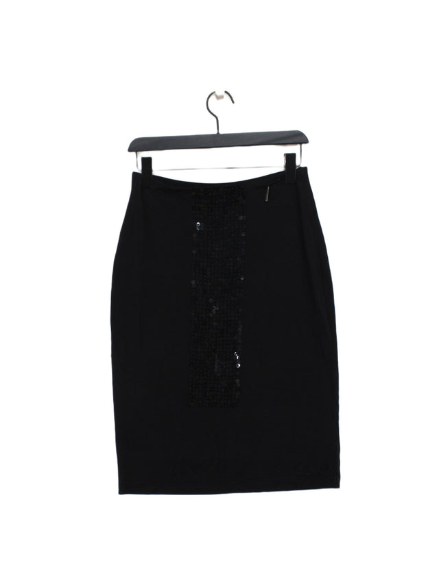 Ted Baker Women's Midi Skirt UK 12 Black Viscose with Elastane