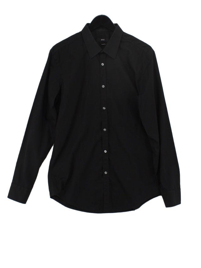 Hugo Boss Men's Shirt Chest: 42 in Black 100% Cotton