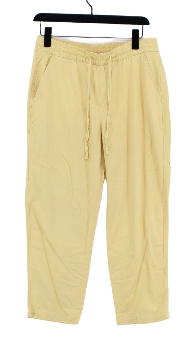 Gap Women's Suit Trousers M Yellow Cotton with Viscose