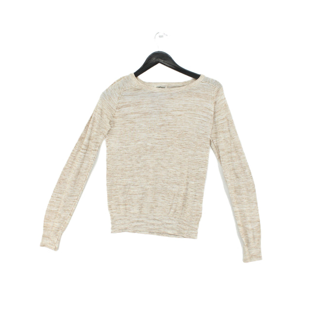 Next Women's Jumper UK 6 Cream Cotton with Other