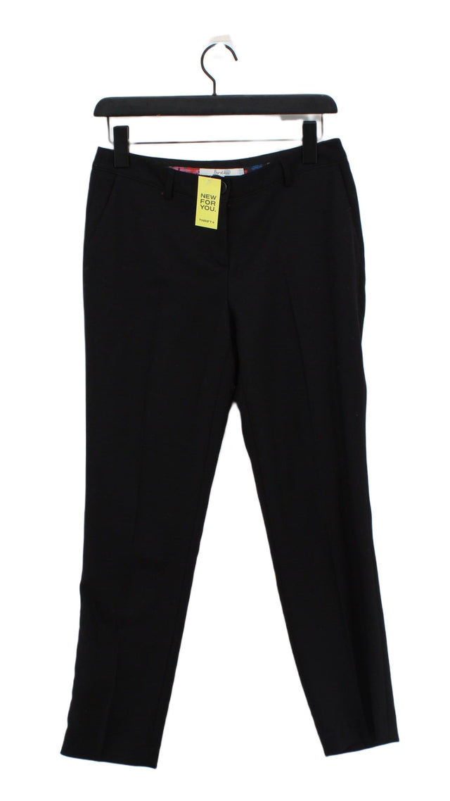 Boden Women's Suit Trousers UK 8 Black Wool with Elastane, Polyester