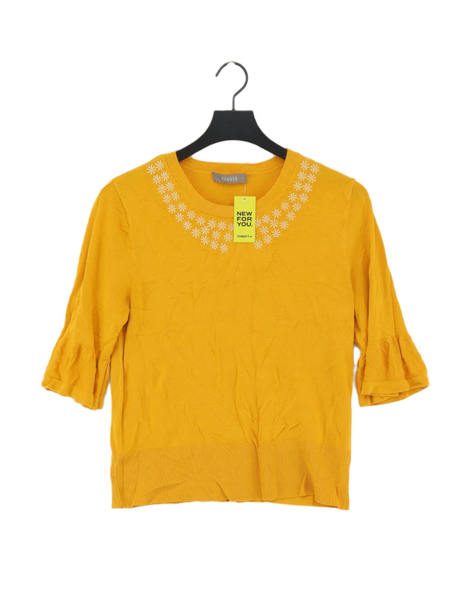 Oasis Women's Jumper L Yellow Viscose with Polyamide, Polyester