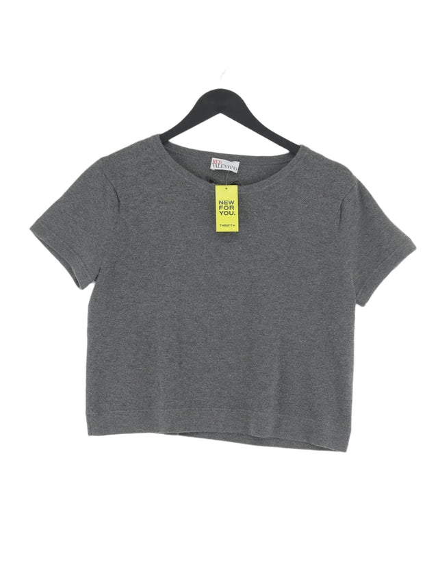 Red Valentino Women's T-Shirt M Grey Cashmere with Silk