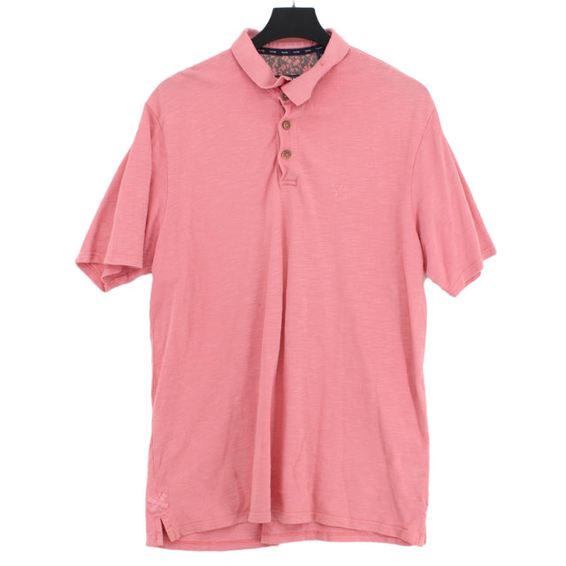 Maine Men's Polo M Pink 100% Cotton