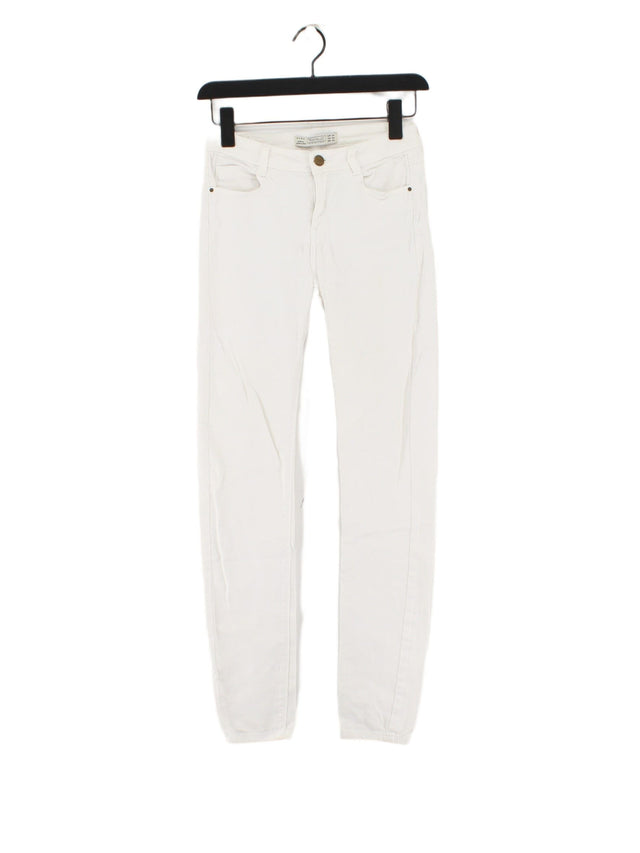 Zara Women's Jeans UK 6 White Cotton with Elastane