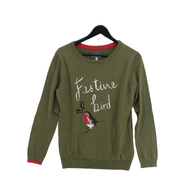 Joules Women's Jumper UK 14 Green Cotton with Acrylic
