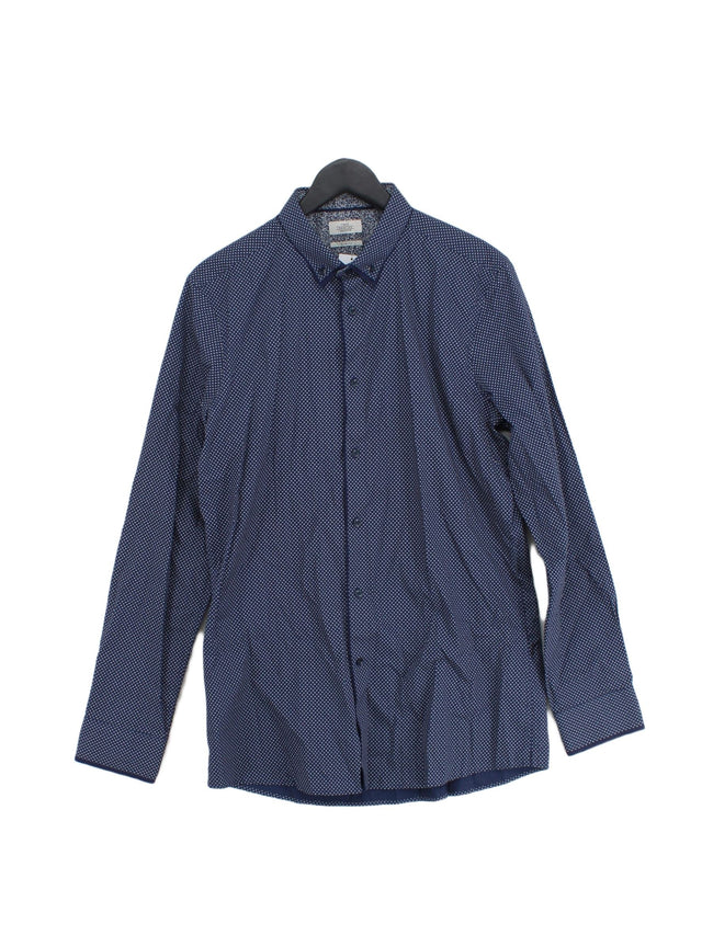 Next Men's Shirt Chest: 41 in Blue 100% Cotton