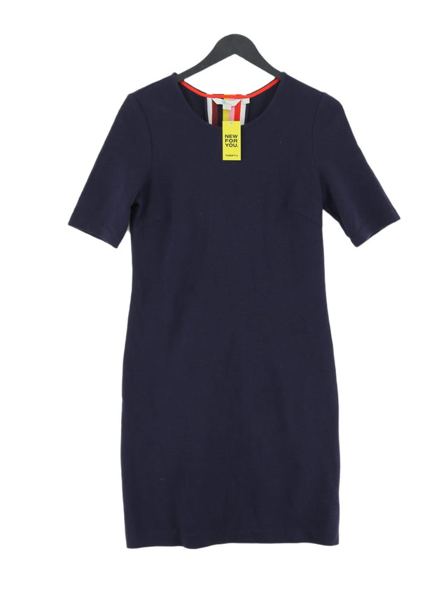 Boden Women's Midi Dress UK 10 Blue Cotton with Elastane, Polyester