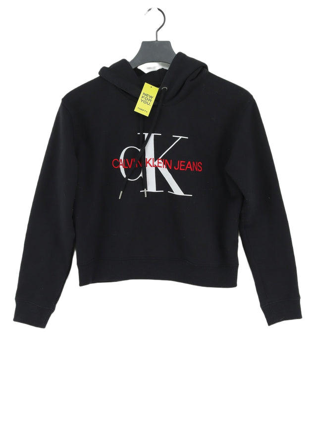 Calvin Klein Women's Hoodie S Black Cotton with Polyester