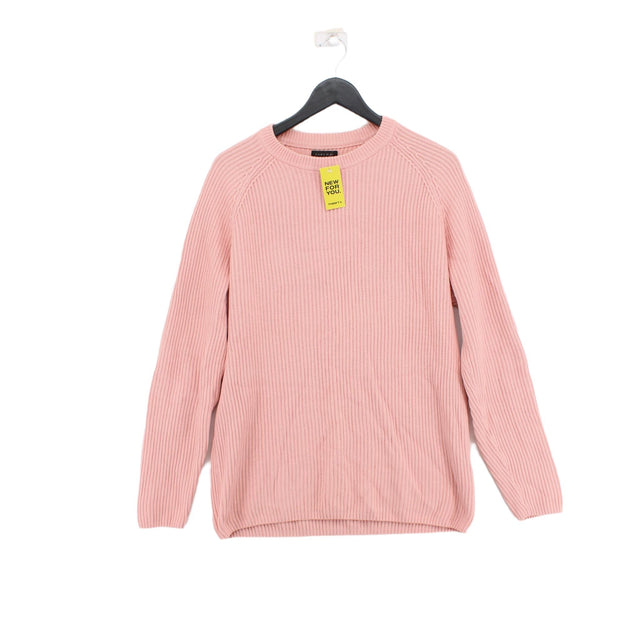Zara Men's Jumper L Pink 100% Cotton