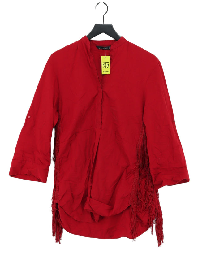 Zara Women's Shirt S Red 100% Cotton
