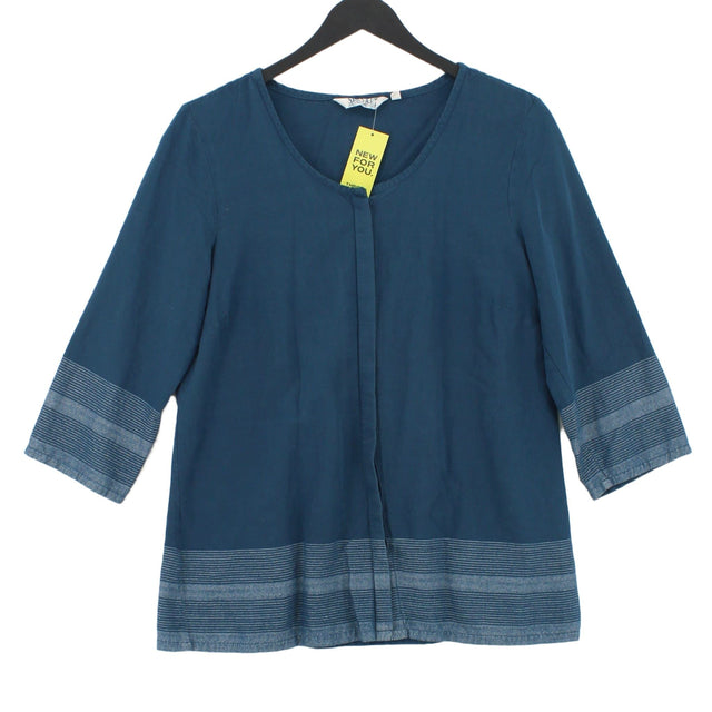 Seasalt Women's Blouse UK 12 Blue Cotton with Viscose