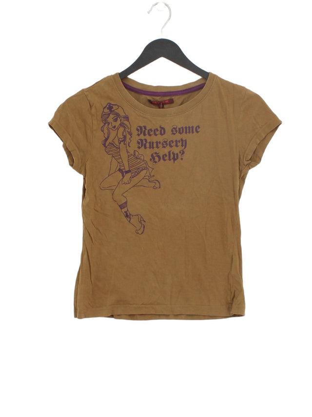 Review Women's T-Shirt XS Brown 100% Cotton