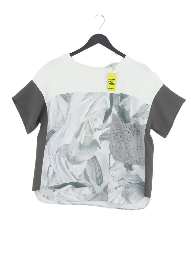Next Women's T-Shirt UK 14 White Polyester with Cotton, Nylon