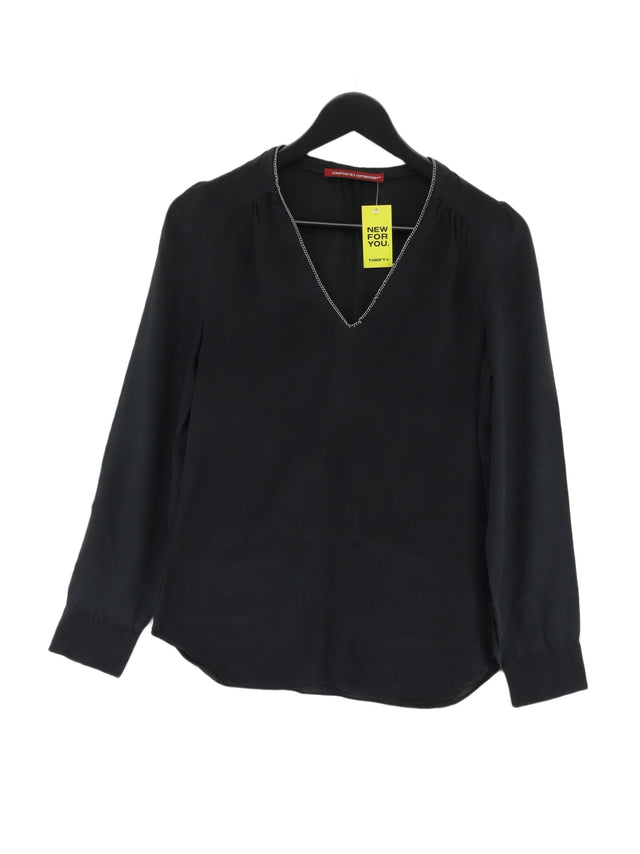 Comptoir Des Cotonniers Women's Blouse UK 8 Black 100% Silk