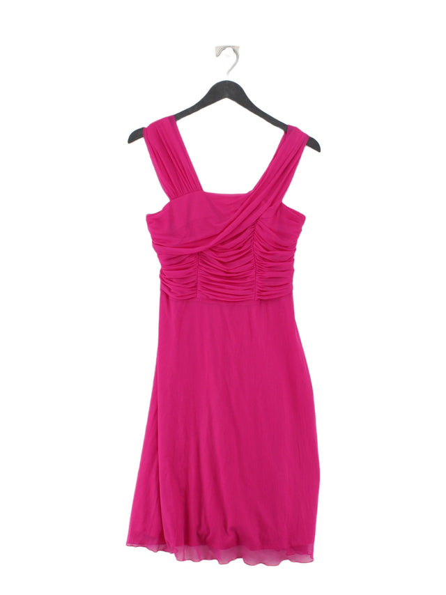 Next Women's Midi Dress UK 8 Pink Nylon with Elastane, Polyester