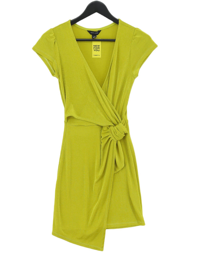 New Look Women's Midi Dress UK 6 Green Polyester with Elastane