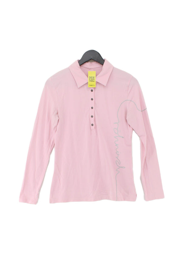 Rohnisch Women's Polo M Pink Cotton with Elastane