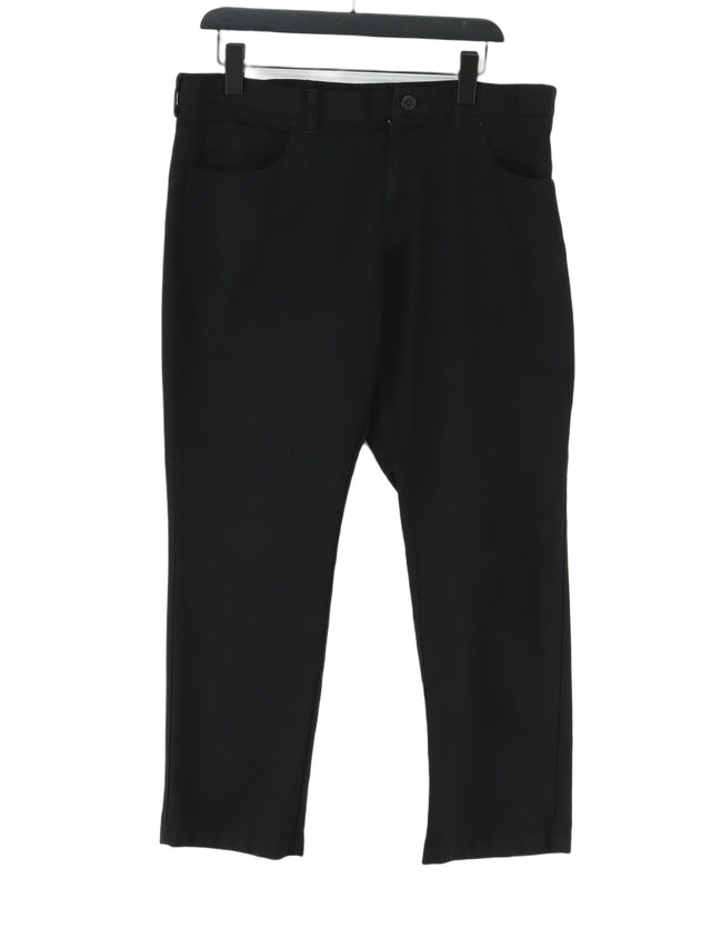 Next Men's Suit Trousers W 36 in Black Polyester with Viscose