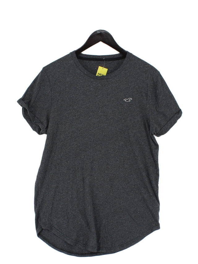 Hollister Men's T-Shirt L Grey Cotton with Polyester