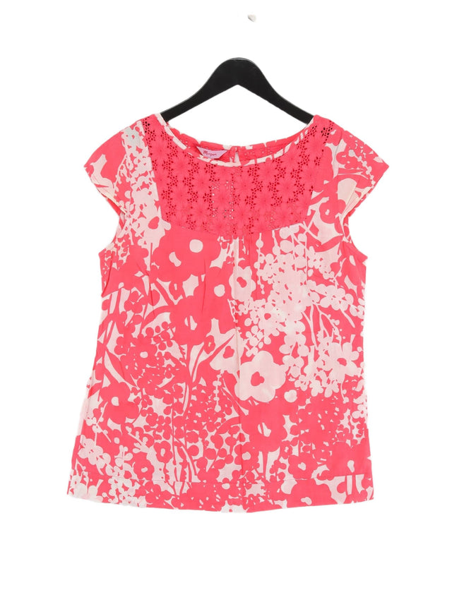 Monsoon Women's T-Shirt UK 12 Pink 100% Cotton