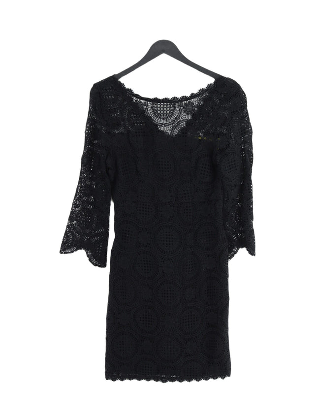 Mint Velvet Women's Midi Dress UK 8 Black Cotton with Polyester