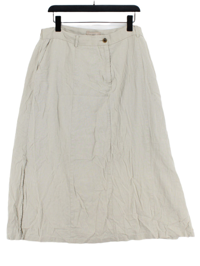 Anthology Paris Women's Maxi Skirt UK 22 Tan Linen with Viscose