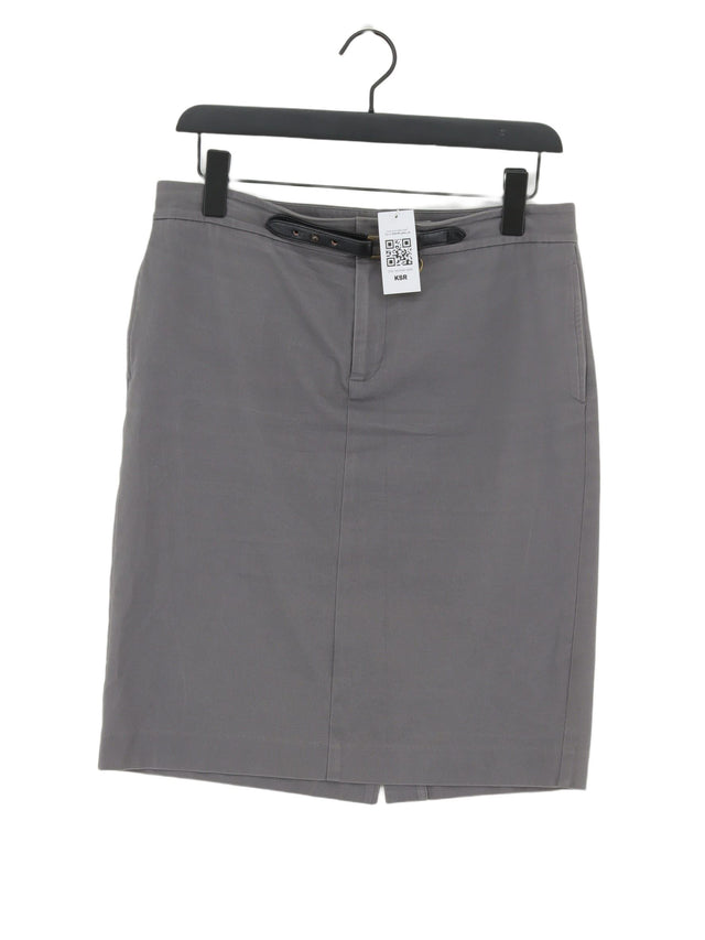Ralph Lauren Women's Midi Skirt UK 10 Grey Cotton with Elastane