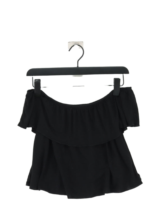 Topshop Women's Top UK 8 Black Viscose with Polyester