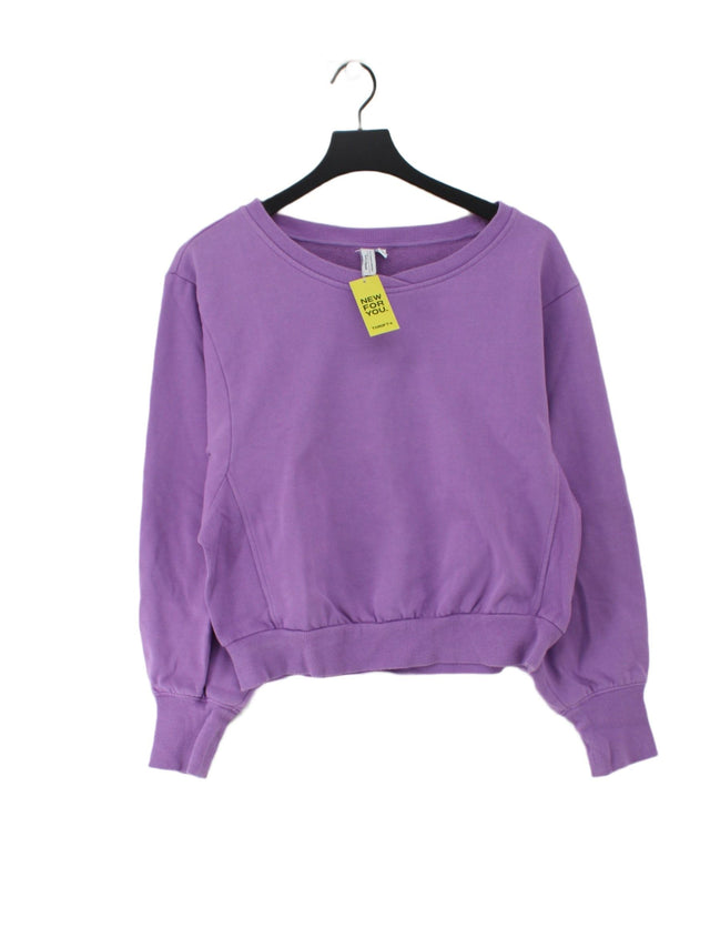 & Other Stories Women's Jumper UK 12 Purple Cotton with Elastane, Polyester